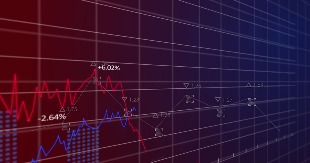 Digital Financial Graph Illustrating Stock Market Trends