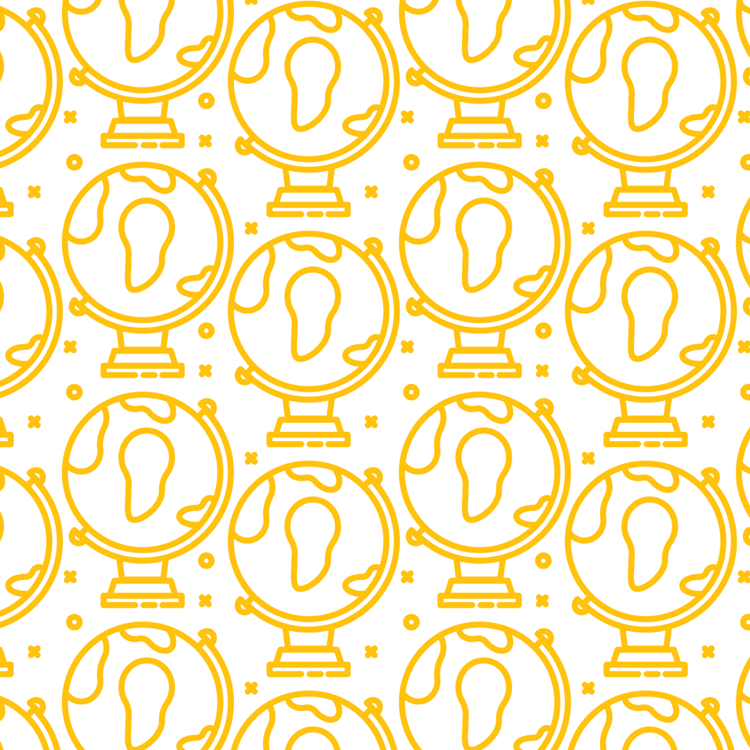Seamless Pattern of Yellow Globes on Transparent Background