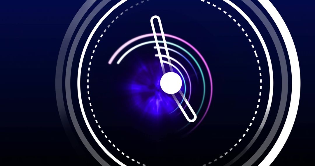 Digital Clock with Light Trails on Dark Background