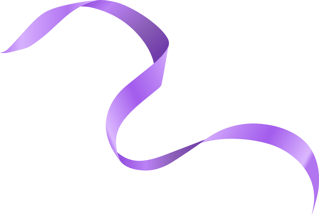 Flowing Purple Satin Ribbon on Transparent Background