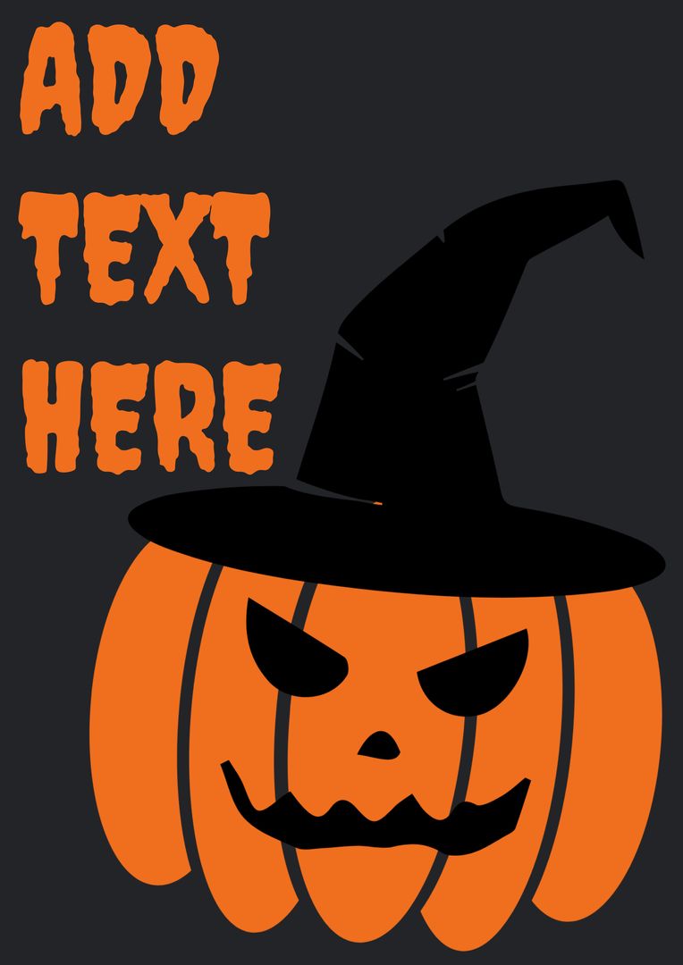 Halloween Pumpkin with Witch Hat and Text Space - Download Free Stock Templates Pikwizard.com