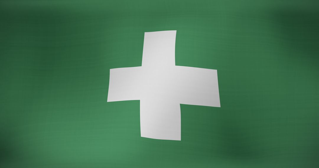 First Aid Symbol on Vibrant Waving Flag