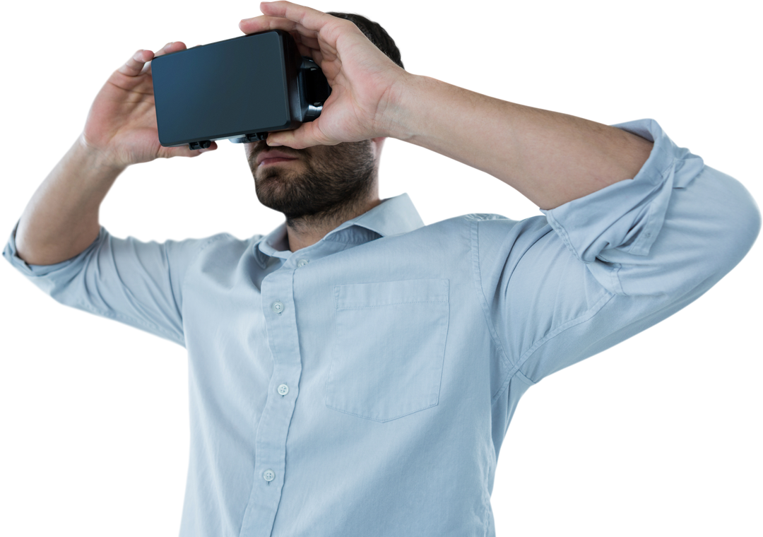 Man Wearing Virtual Reality Headset on Transparent Background - Download Free Stock Images Pikwizard.com