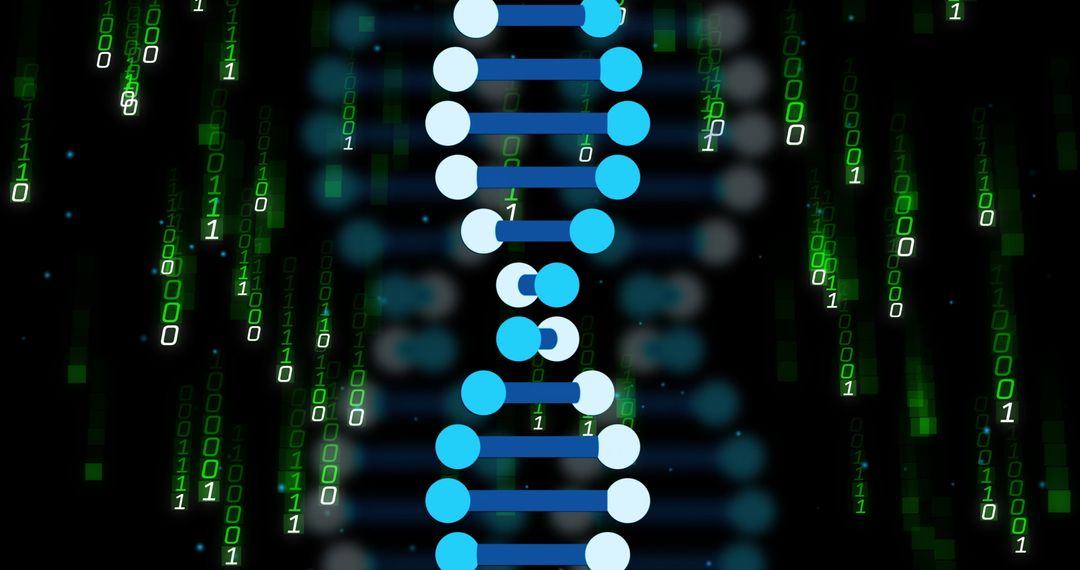 dna strand with binary code digital background - Free Images, Stock Photos and Pictures on Pikwizard.com
