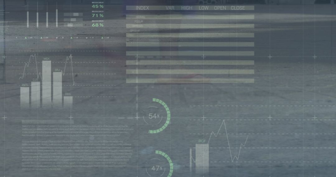 Infographic Interface with Diverse People's Shadows on Street
