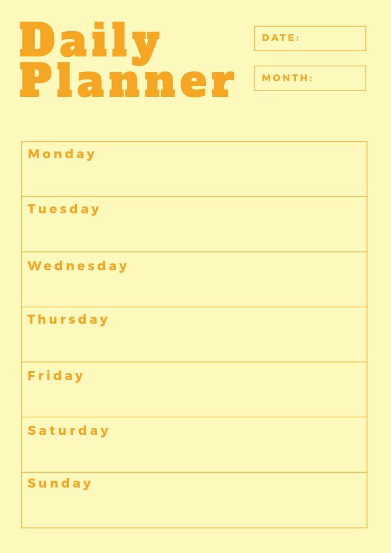 Minimalist Weekly Organizer Daily Planner Layout - Download Free Stock Templates Pikwizard.com