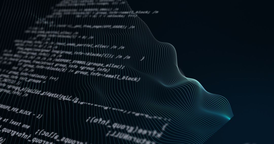 Abstract Data Waves with Digital Code Overlay