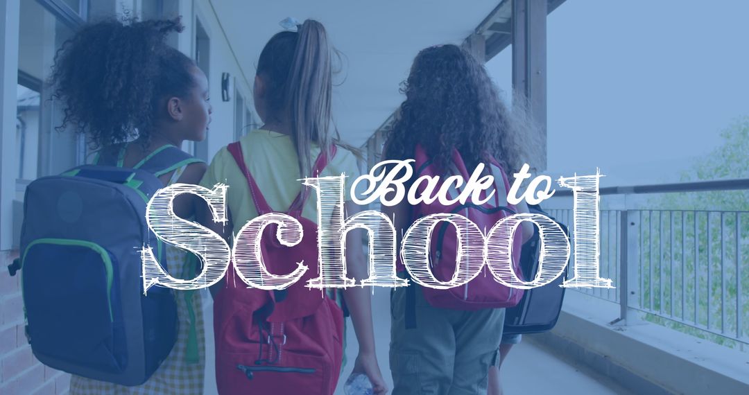 Back to School with Happy Diverse Students Carrying Backpacks