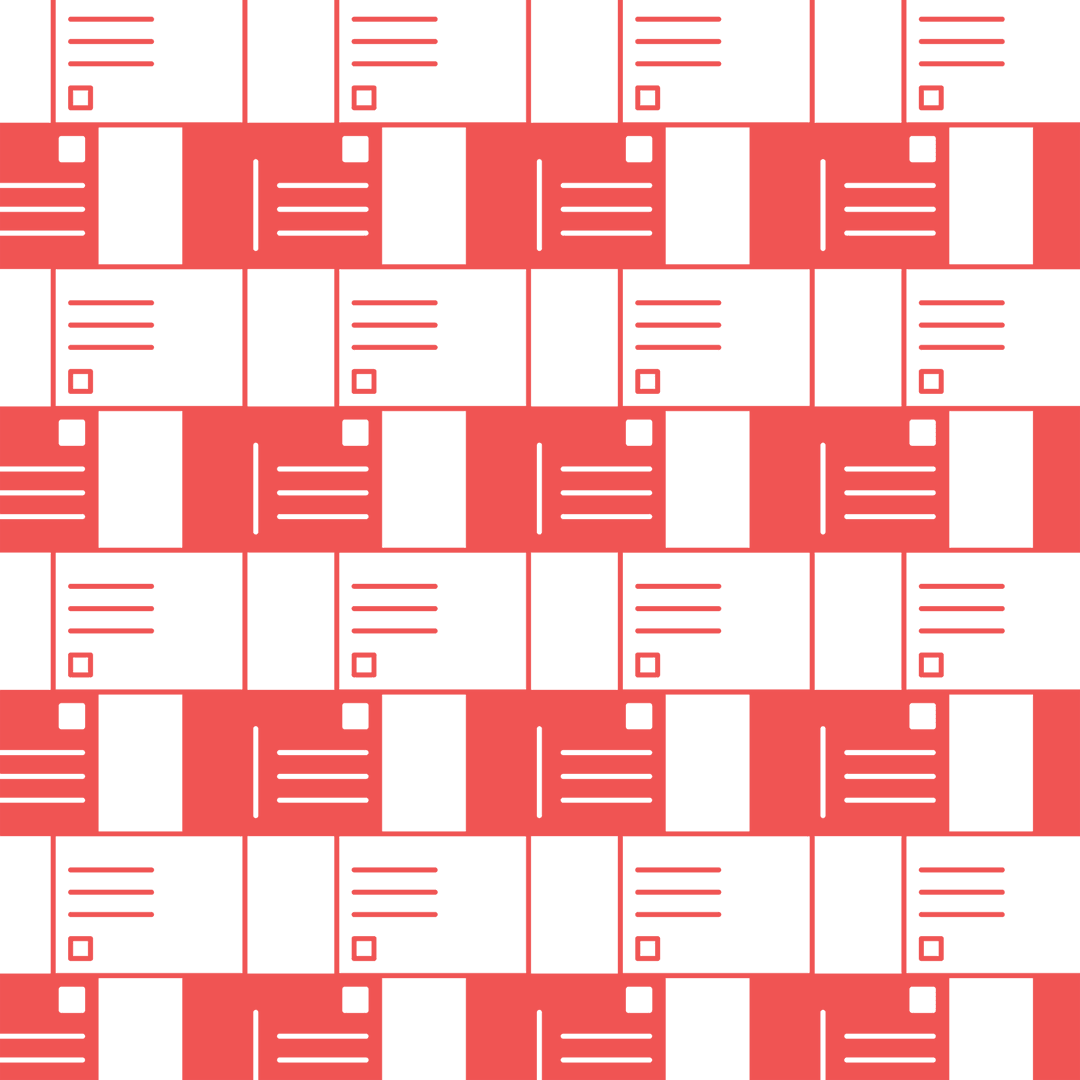 Abstract Red Postcard Pattern on Transparent Background