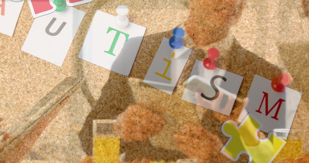 Autism Awareness with Colorful Puzzle Pieces and Business Context