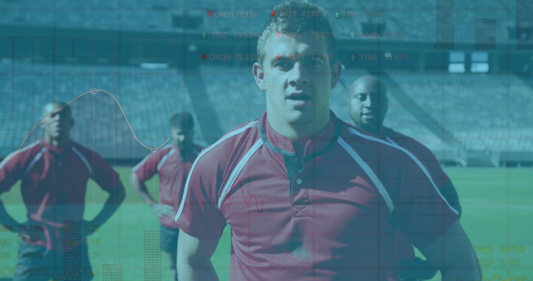 Technology and Data Overlapping Rugby Players on Field