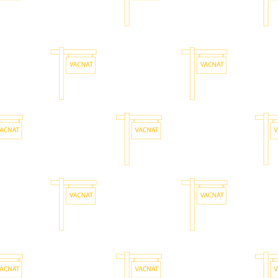 Vector Pattern of Yellow Vacancy Signs on Transparent Background