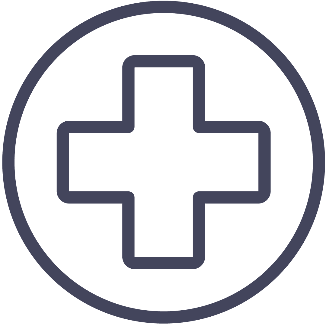 Transparent Cross Symbol in Circular Frame for Healthcare Concept