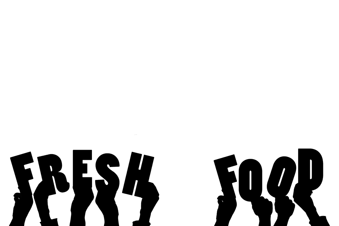 Hands Holding Fresh Food Text on Transparent Background