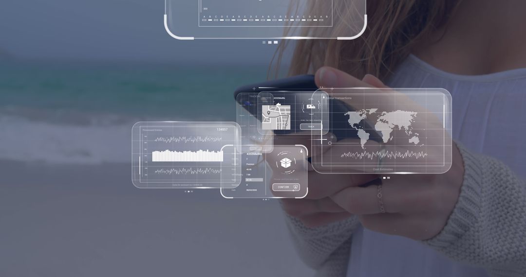 Digital Interface Screens with Smartphone by Ocean