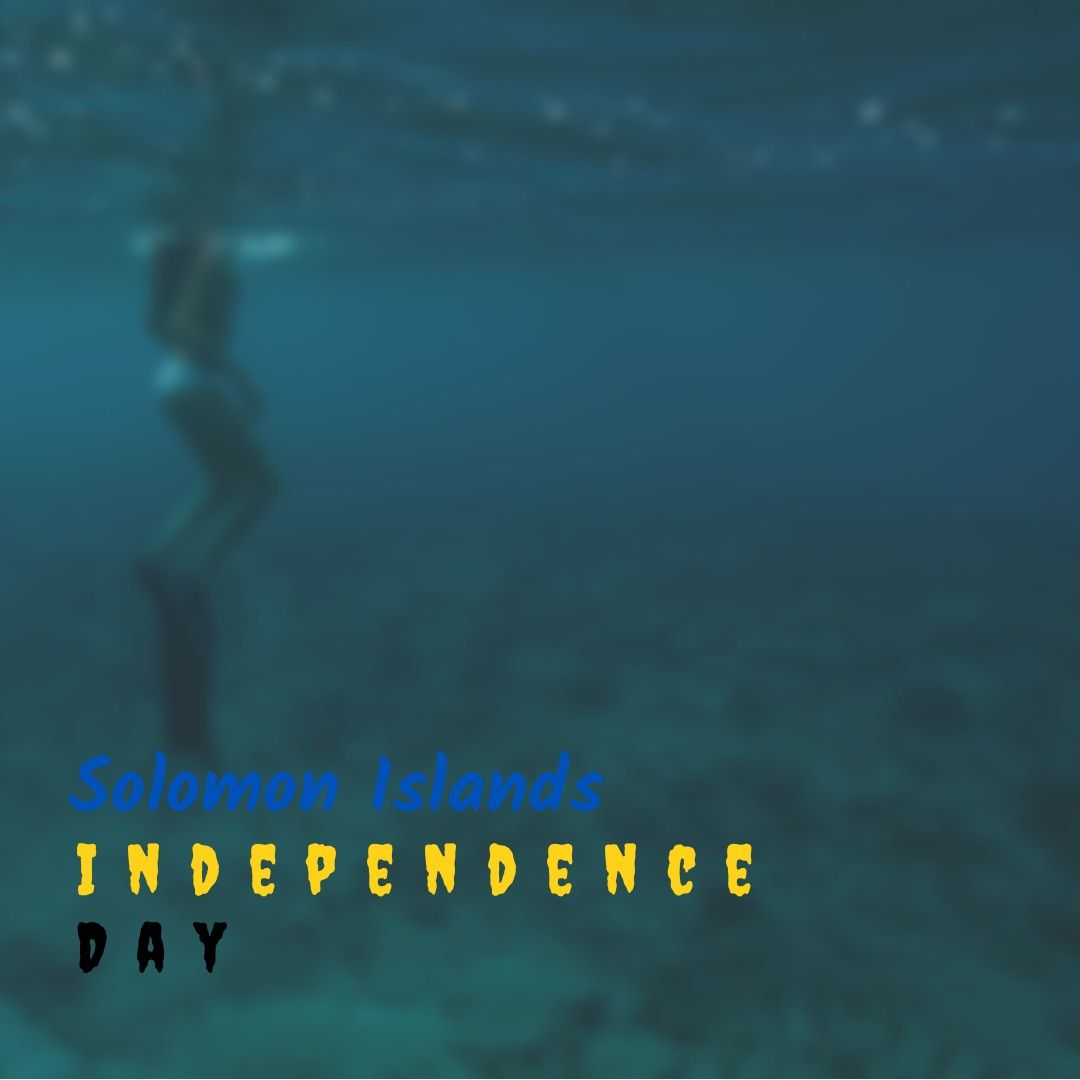 Digital composite image of solomon islands independence day text underwater in sea, copy space - Download Free Stock Templates Pikwizard.com