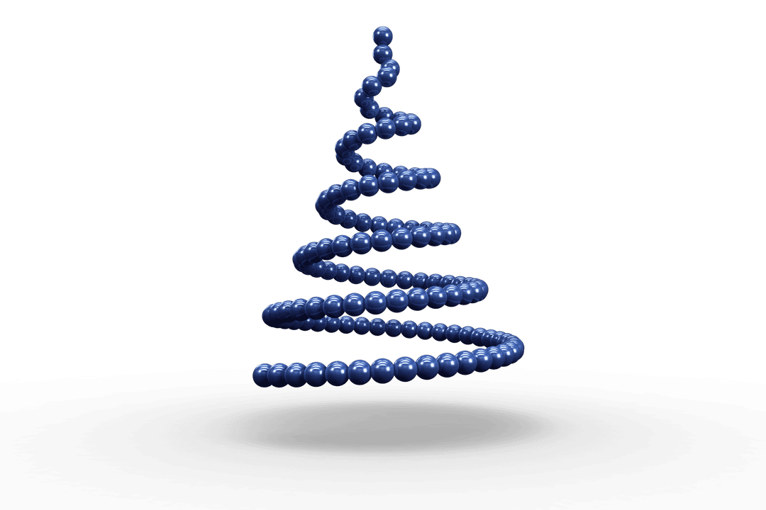 Transparent Digital Blue Spiral Christmas Tree Icon