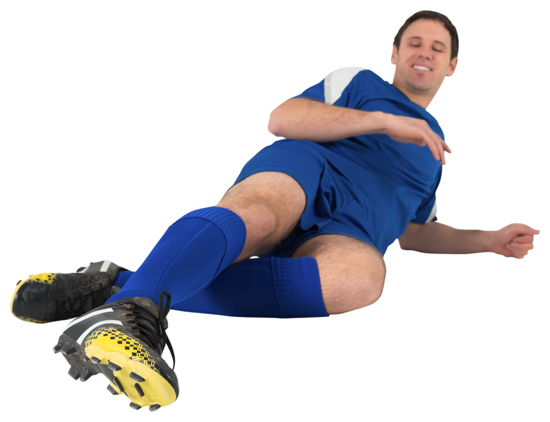 Football Player in Blue Uniform Kicking Isolated on Transparent Background - Download Free Stock Images Pikwizard.com