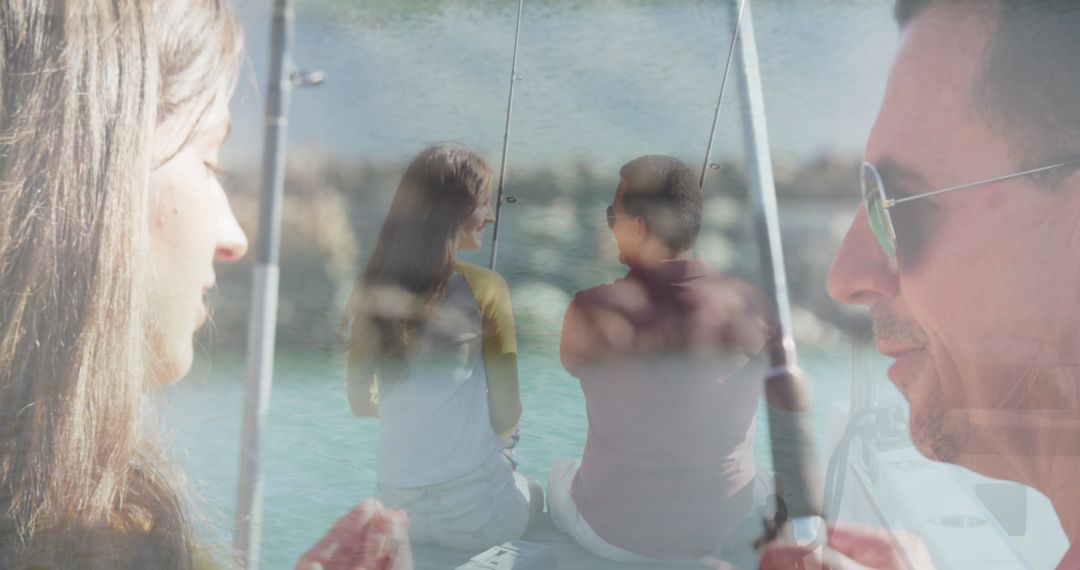 Double Exposure of Couple Enjoying Leisure Activities