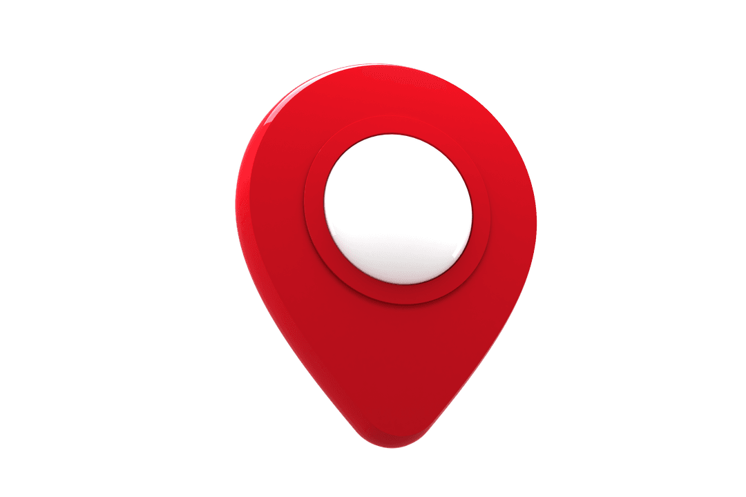 Red Transparent Navigation Marker on White Background