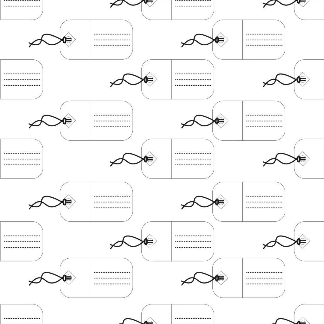 Seamless White Gift Labels on Transparent Background