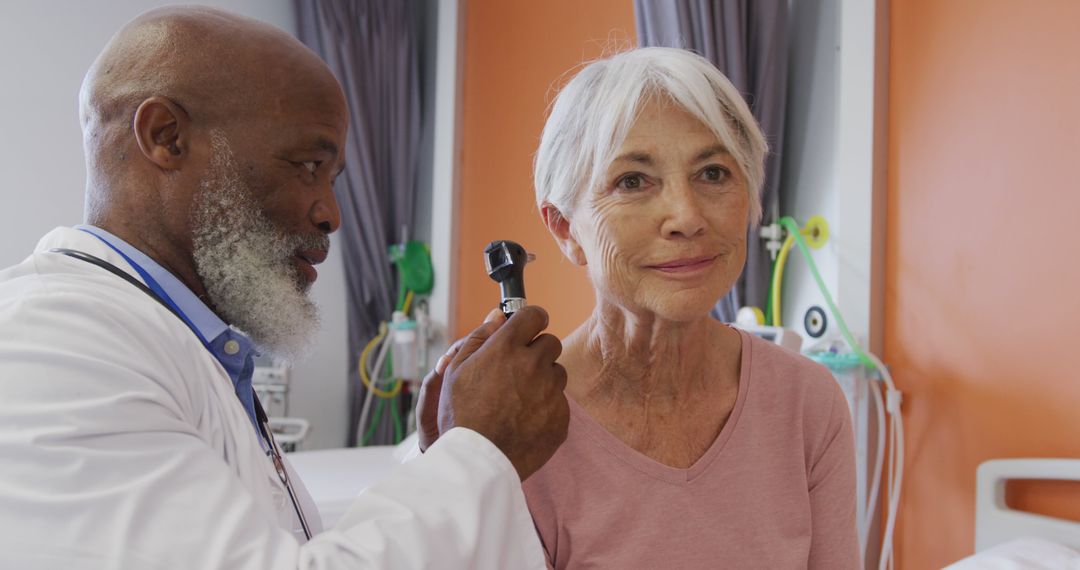 Doctor Examining Senior Woman with Otoscope - Free Images, Stock Photos and Pictures on Pikwizard.com