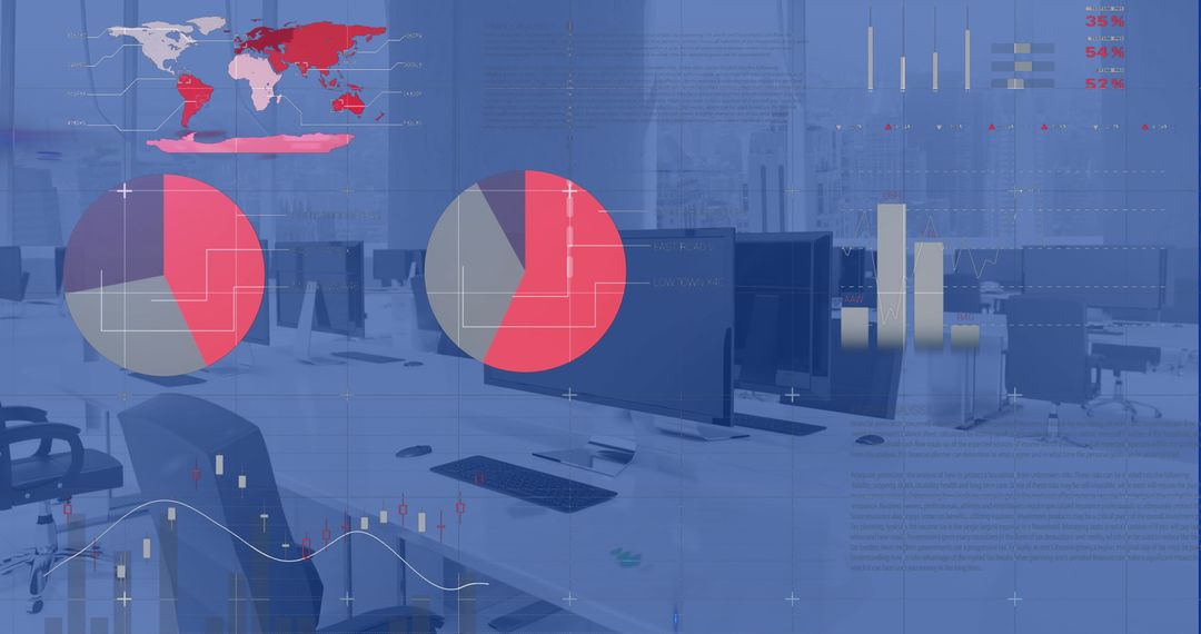 Modern Office with Data Visualization Professional Environment