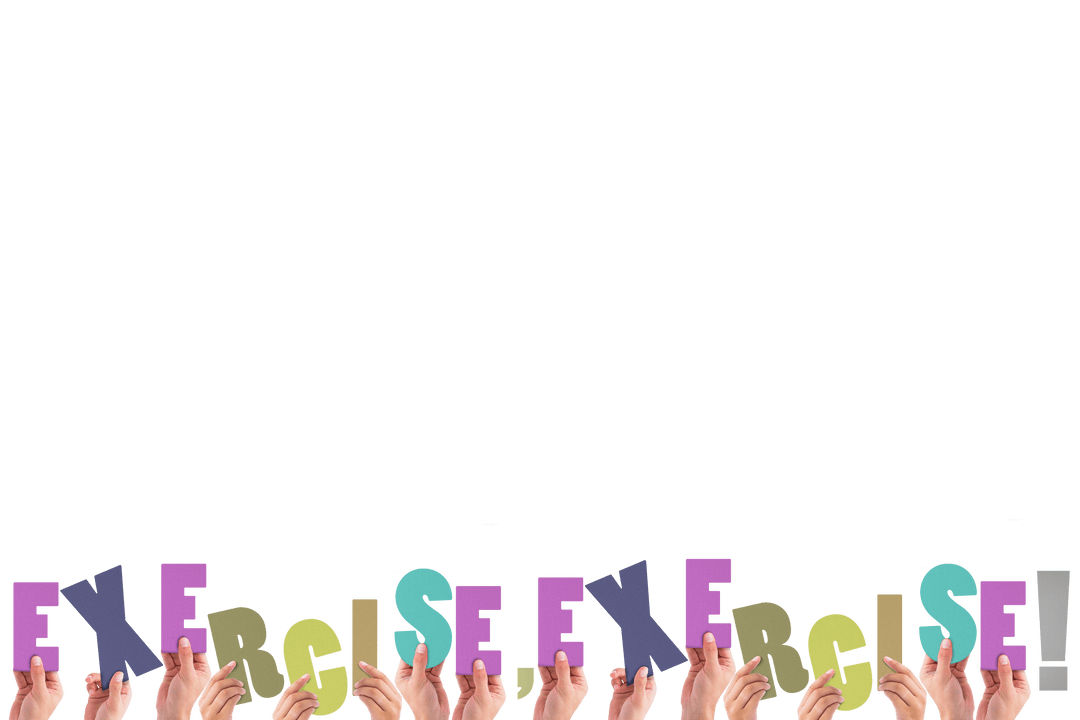 Hands Holding Colorful Transparent Exercise Letters - Download Free Stock Images Pikwizard.com