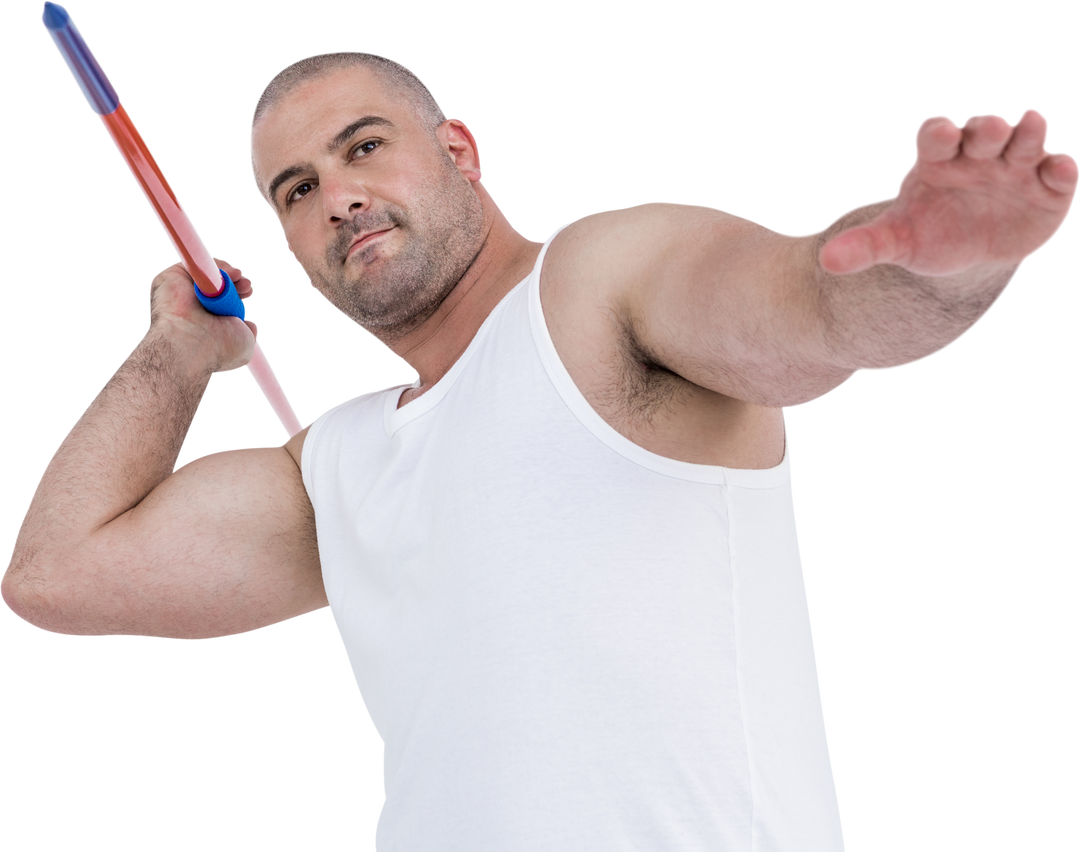 Strong Athlete Preparing Javelin Throw in Transparent Background - Download Free Stock Images Pikwizard.com