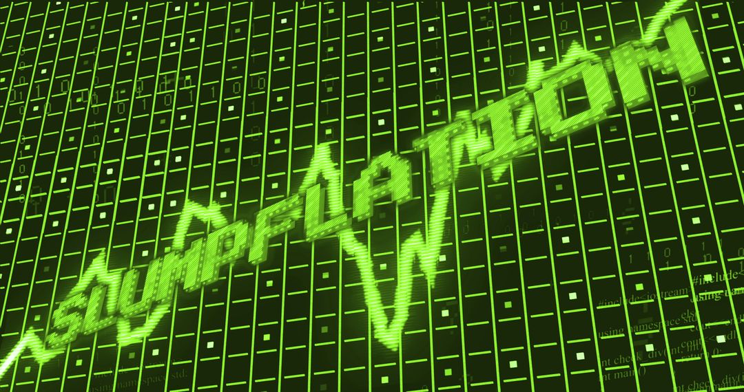 Slumpflation Concept with Digital Data and Charts