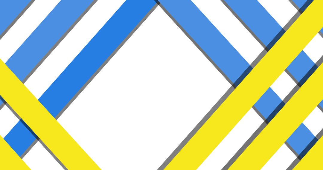Dynamic Intersecting Stripes in Blue and Yellow Design