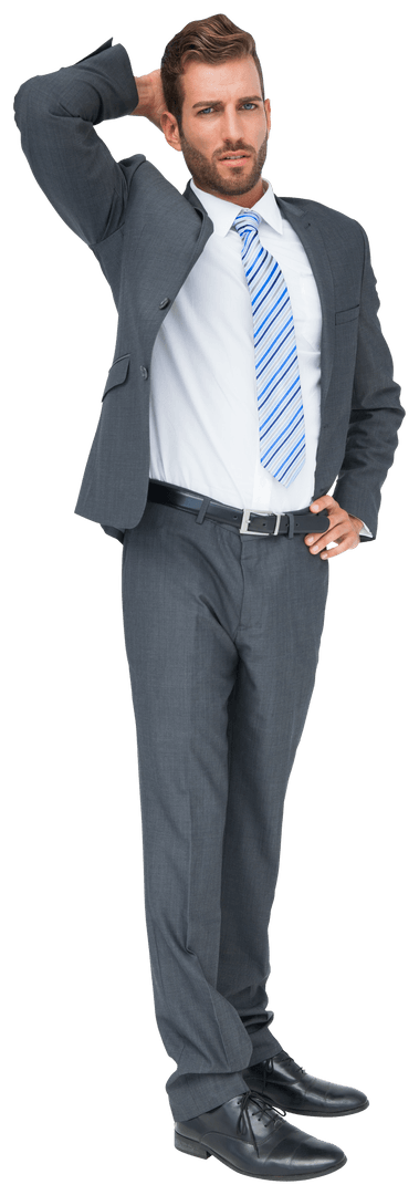 Confident Businessman Wearing a Suit on Transparent Background