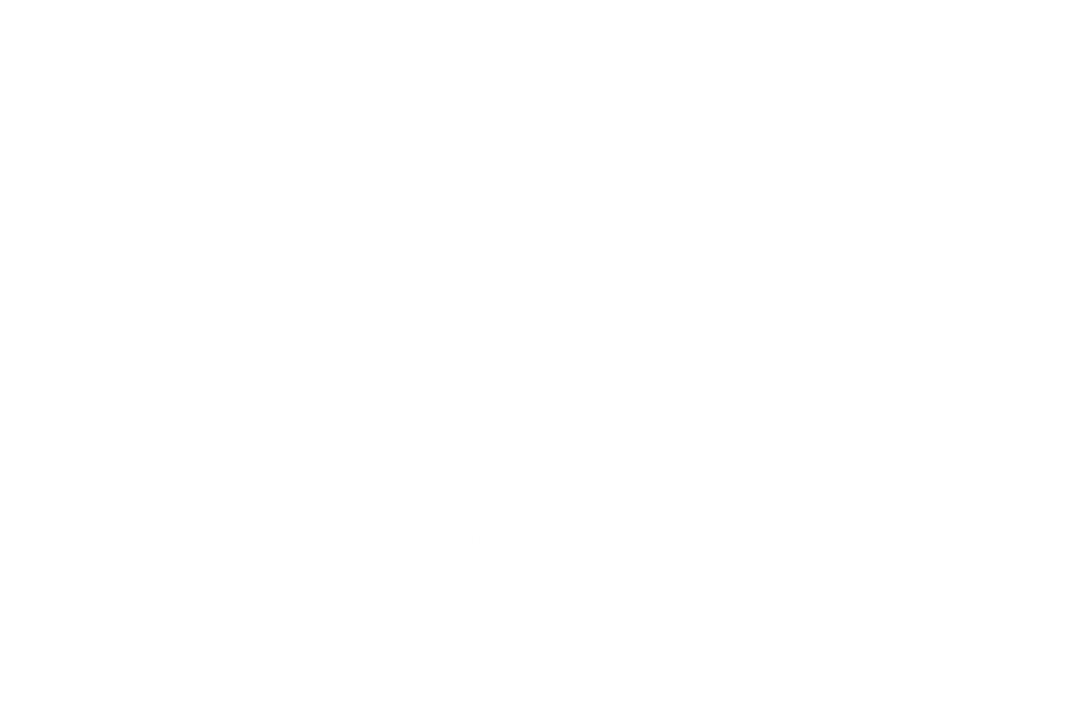 Success Pathway with Training Development Ability Text on Transparent Background