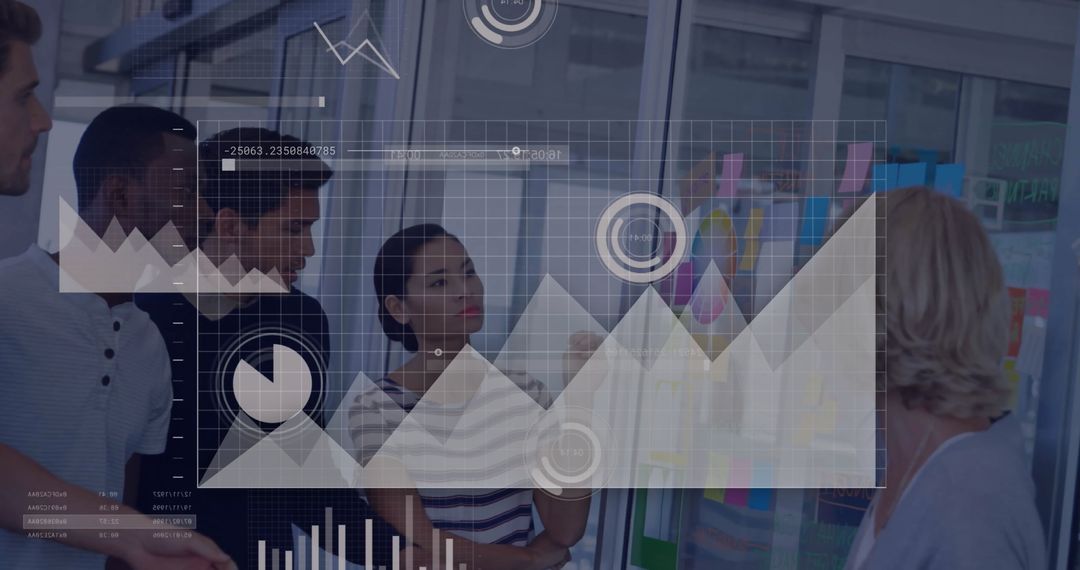 Diverse Team Analyzing Financial Charts in Modern Office