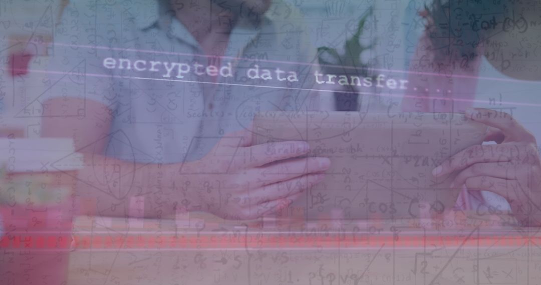 Encrypted Data Transfer with Couple Using Tablet Glass Window Overlay Effect