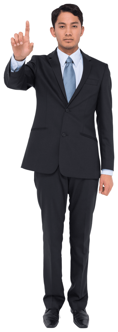 Biracial Businessman Gesture on Transparent Background