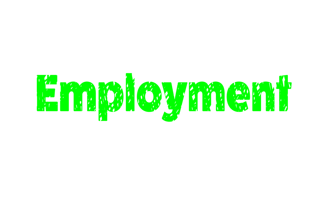 Green Employment Text on Transparent Background for Motivational Use
