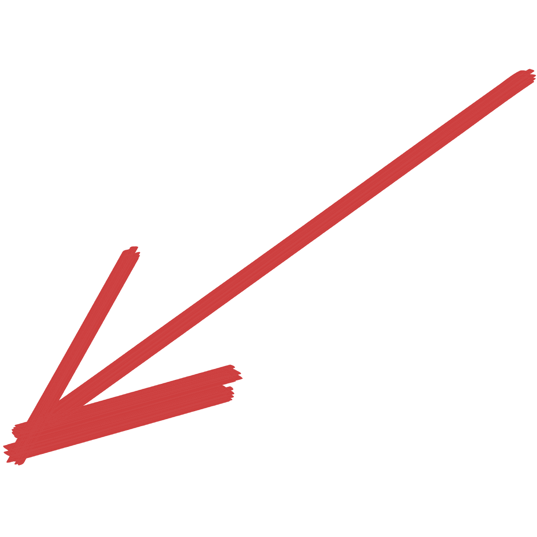 Red Arrow Illustrating Direction on Transparent Background