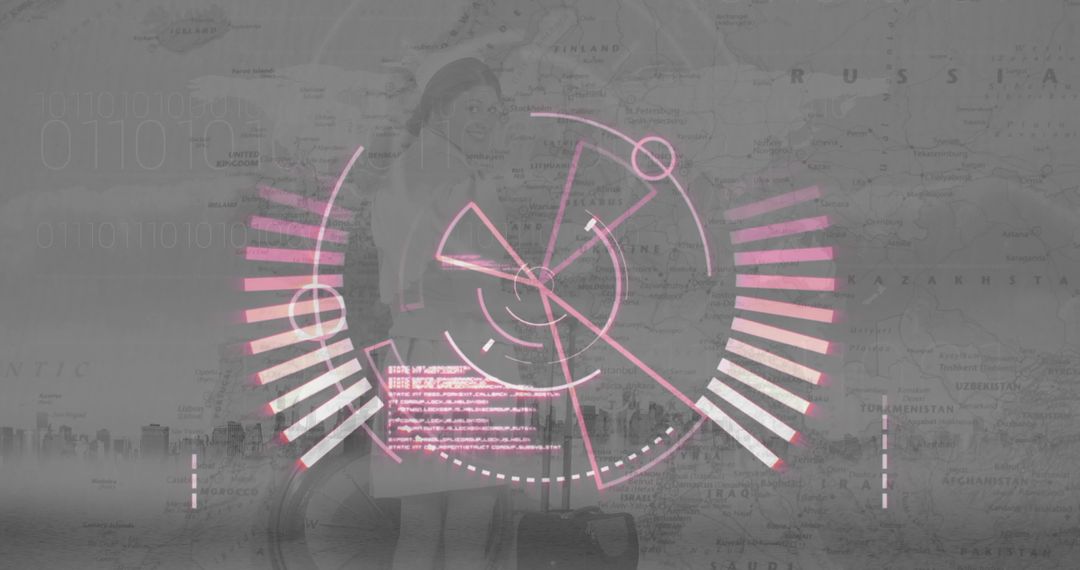 Digital Countdown Overlay on World Map