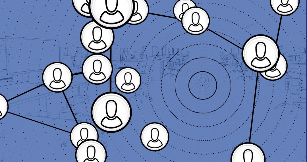 Digital Network Connections with Office Background