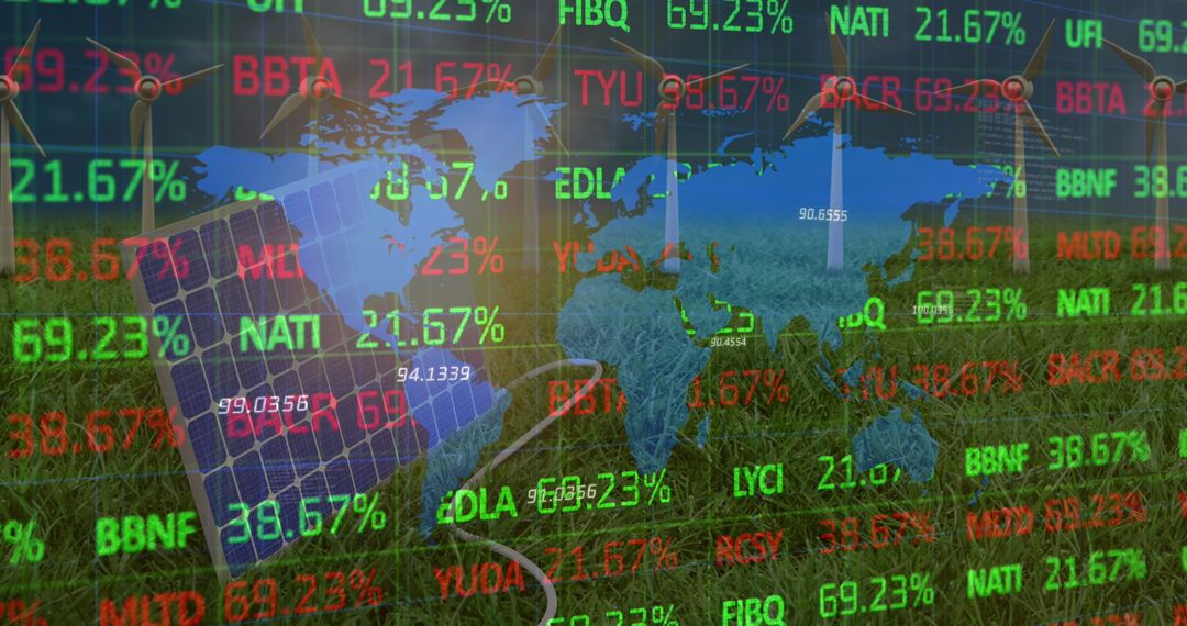 Global Financial Data and Renewable Energy Integration Concept