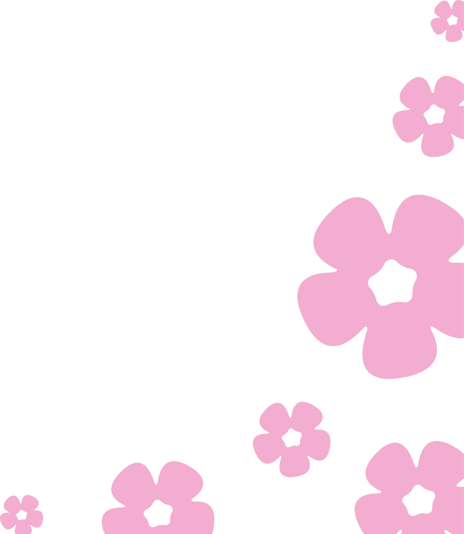 Pink Floral Elements on Transparent Background for Decorative Design