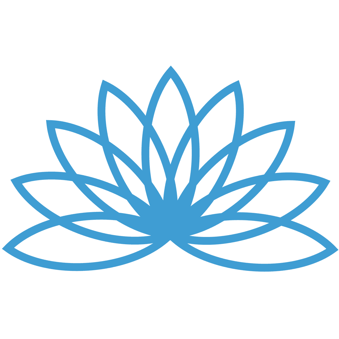 Blue Abstract Flower Shape on Transparent Background