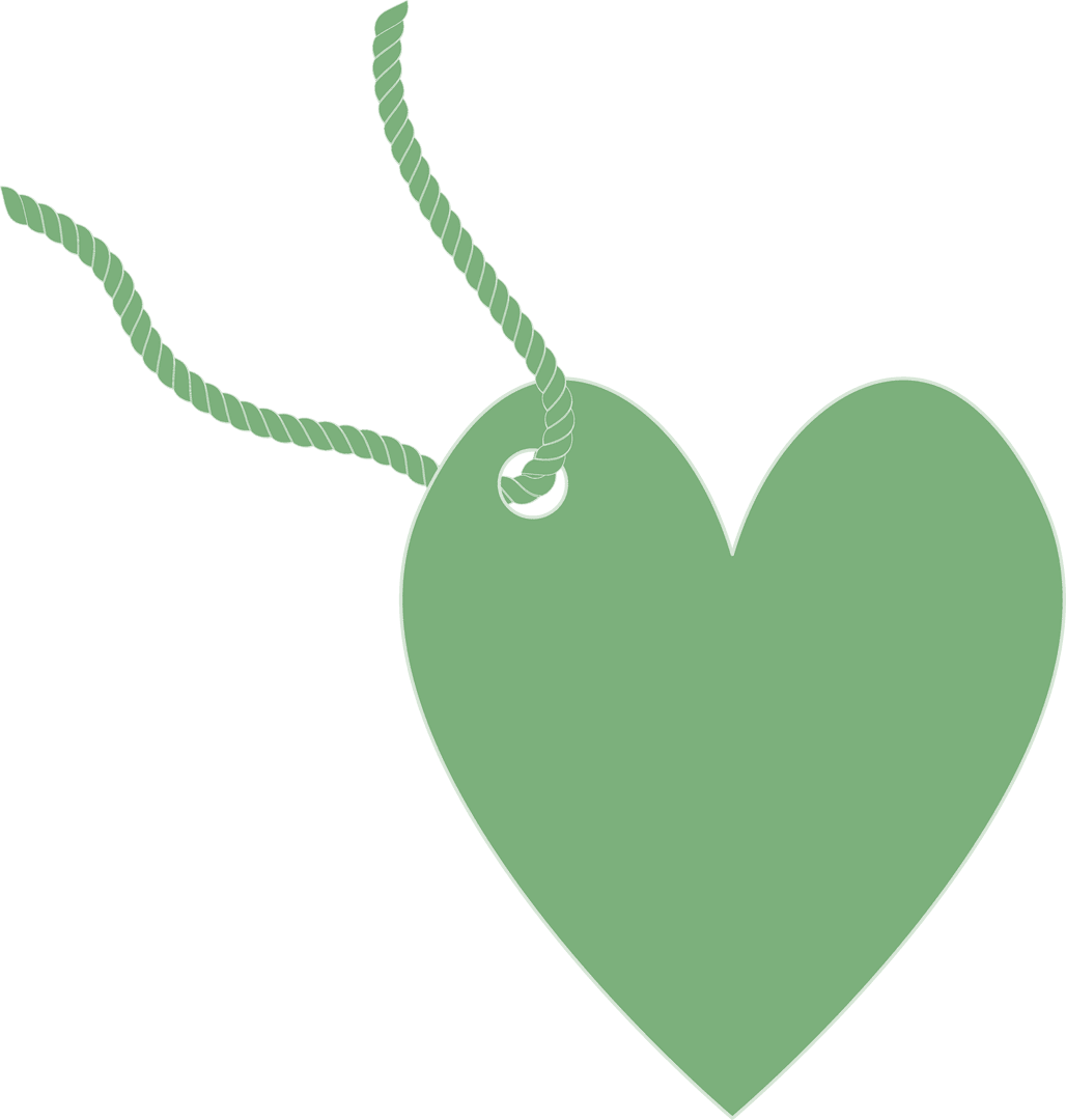Green Heart with String on Transparent Background Illustration - Download Free Stock Images Pikwizard.com
