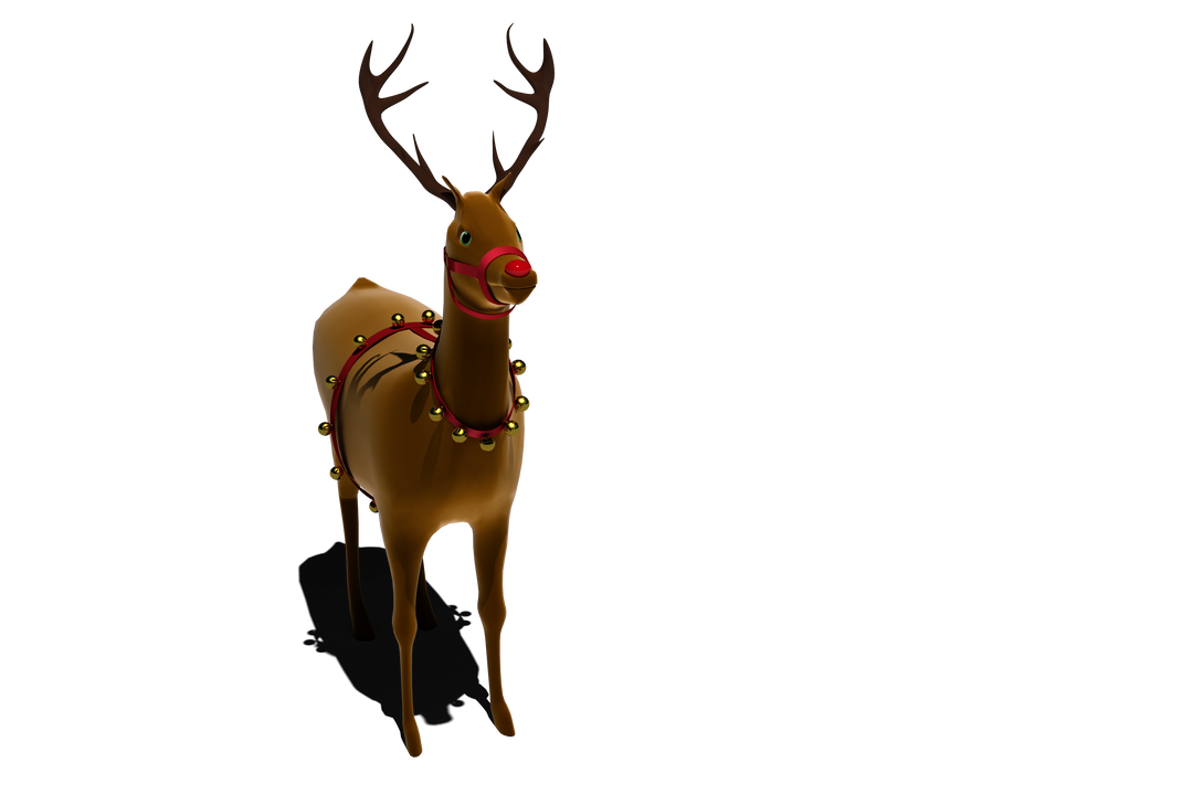 Digital Stock Image of Transparent Santa's Reindeer with Bells - Download Free Stock Images Pikwizard.com