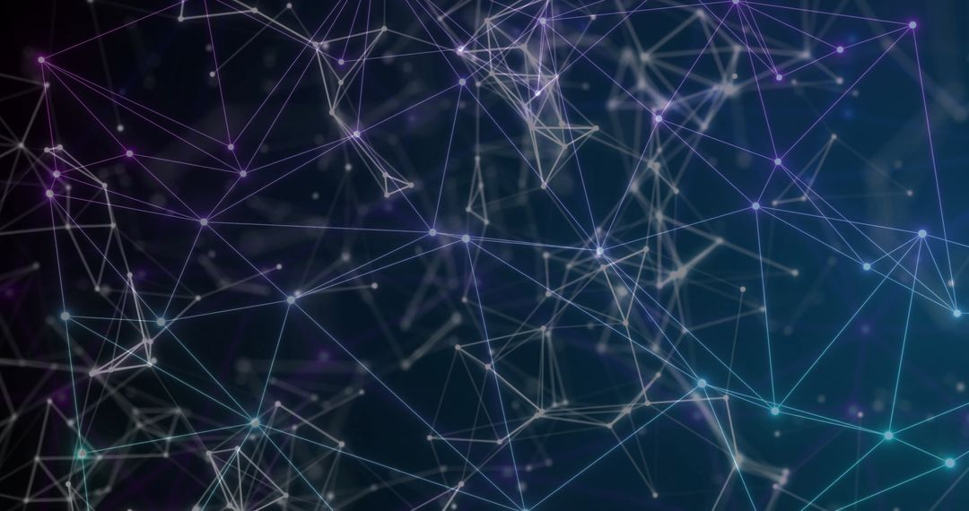 Abstract Network Design with Glowing Connections on Dark Background