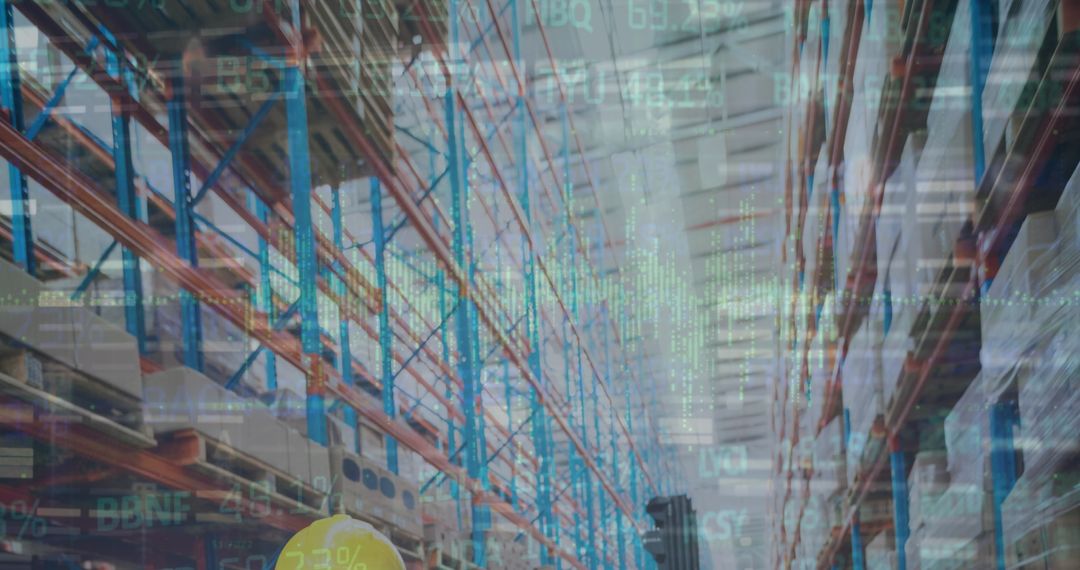 Warehouse Operations Overlaid with Digital Stock Market Data