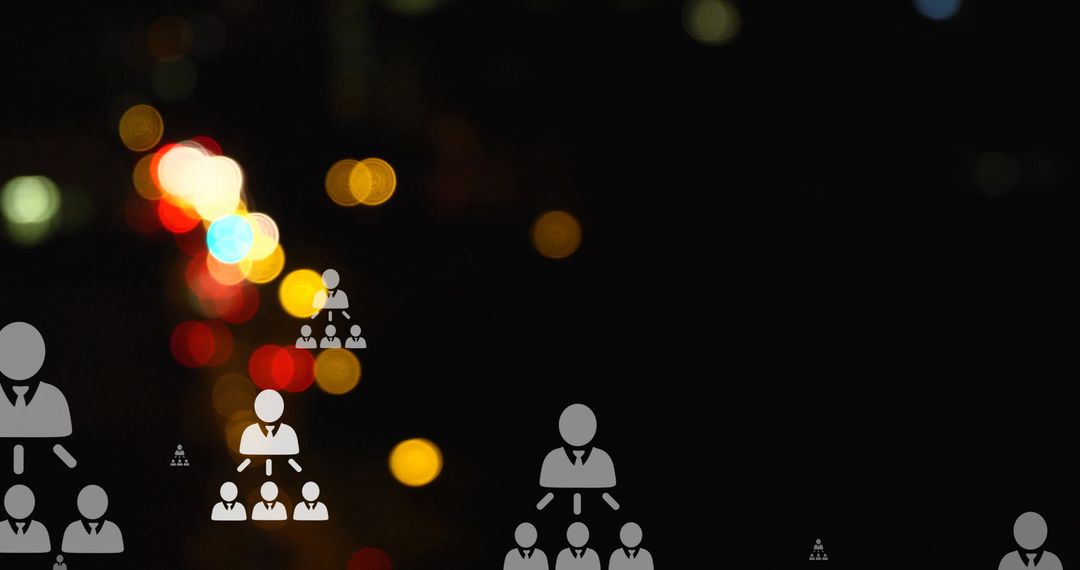 Conceptual Flowcharts Over Blurred Night Traffic