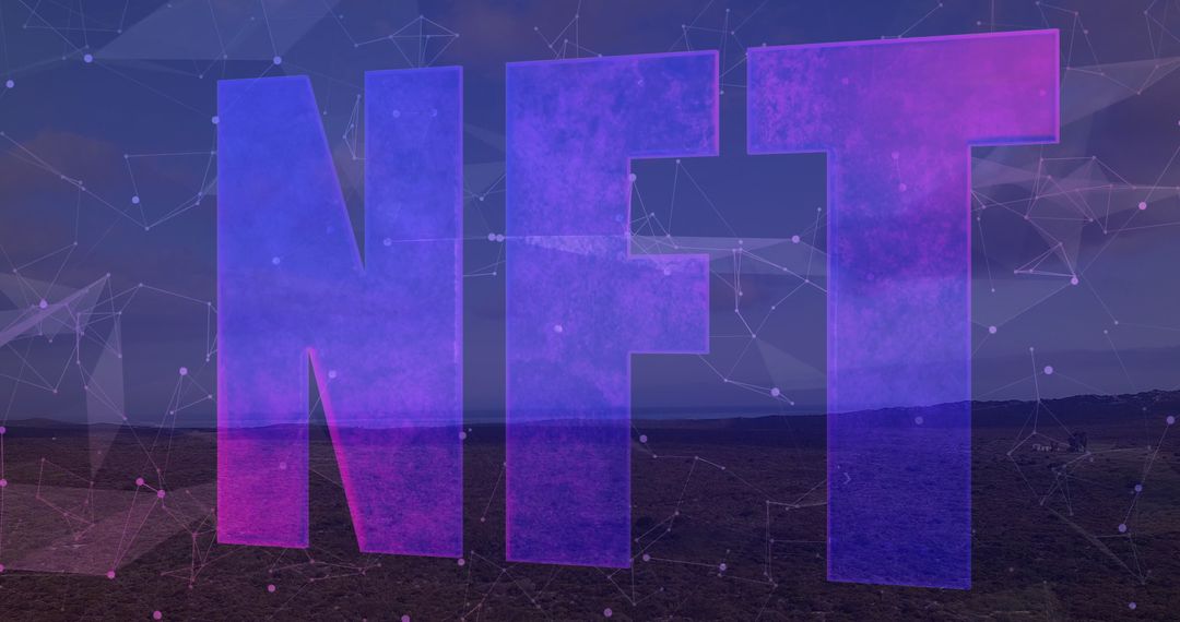 NFT Digital Innovation Future with Neon Network Grid