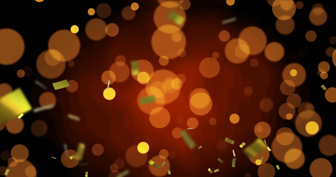 Glowing Golden Dots and Confetti on Rich Burgundy Background